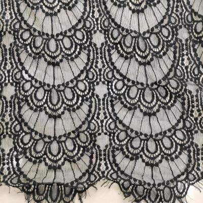 China ZJ31137 Handmade Nylon Eyelash Lace French Wholesale Eyelash Lace For Wedding Dress for sale