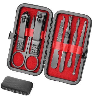 China Amazon Best Seller Durable Black Manicure Set Tools Nail Clippers New 7pcs Manicure Nail Clippers Pedicure Set for sale