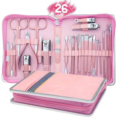 China Durable Nail Clippers Pedicure Kit 26 in 1 Professional Manicure Set Nail Kit for Manicure Pedicure and Pedicure Tools for sale