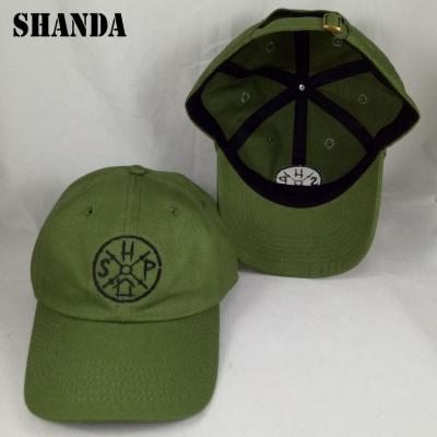 China Army green100% cotton JOINT Back Strapback Service OEM Dad Hat Custom Embroidery for sale