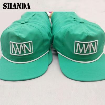 China COMMON High Quality Rope Bill Snapback 5 Panel Hat 3d Blast Embroidery Snapback Hat With Rope Front for sale