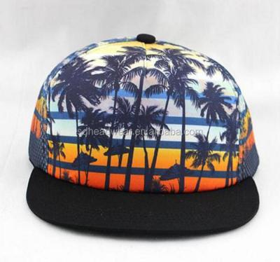 China JOINT Fashion Custom Digital Printing Hawaii Mesh Trucker Hat For Summer for sale