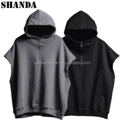 China Lightweight Hood Cloth Sleeve Opening Drop Anti-pilling Blank Oversized Sleeveless Hoodie for sale