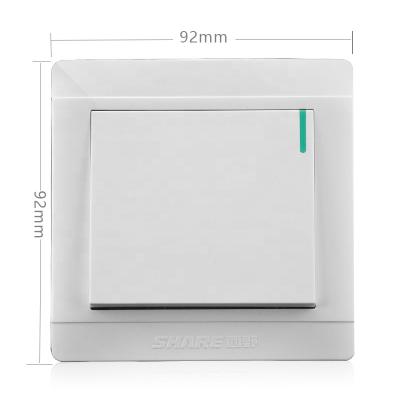 China New Design High Quality Installation 1 Strip 2 Way Open Wall PC Fire Resistance PC Electrical Switch To Build 250V 16A for sale