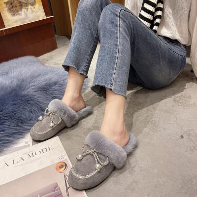 China KH-a182 Women's Cushioning Slip On Slippers Fuzzy House Slippers Memory Foam Scuff Plush Indoor Outdoor Bedroom Warm Shoes for sale