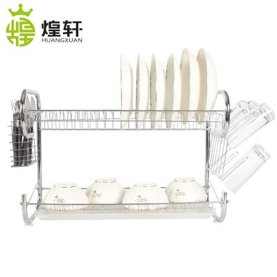 China Viable In Stock Two Sorters Metal Dish Rack For Kitchen Dish Drying Rack for sale