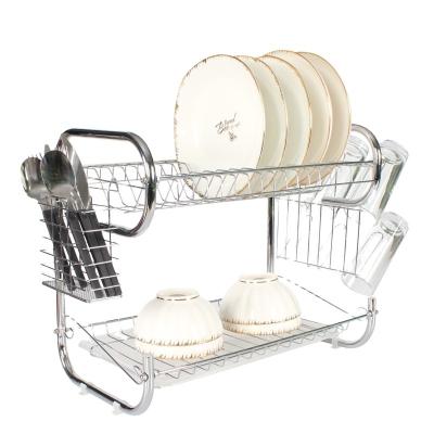 China Two Tiers Sustainable Shaped Metal Dish Drainer 9 Tiers For Kitchen Dish Drainer Rack for sale