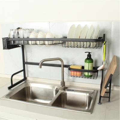 China Stainless Steel Design Sustainable Standing Storage Kitchen Racks Over Sink Dish Drying Rack In 65/75/85cm for sale