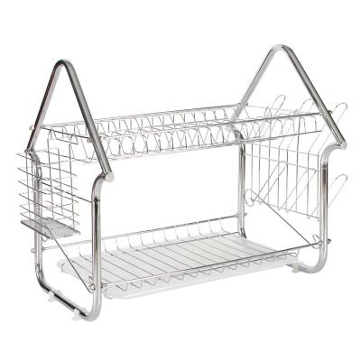 China Wholesale Viable Space Saving Corner Dish Drying Rack Kitchen Display Rack Dish Rack Racks And Racks 2 Tier Kitchen Storage Organizer Metal for sale