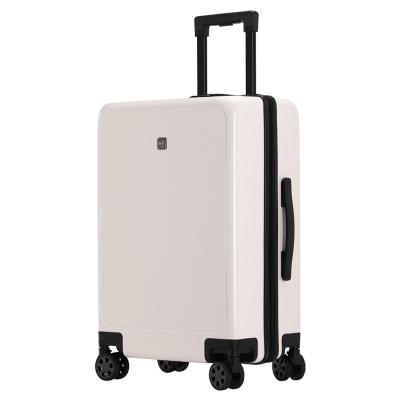 China Custom Vintage PC Travel Hardside Expandable Luggage Bag With Spinner Rolls 20 In Carry On Travel Suitcases for sale