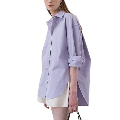 China Anti-pilling Fashion Ladies Cotton Over Sized Blouses Shirt Women Long Sleeve Shirt And Blouses for sale