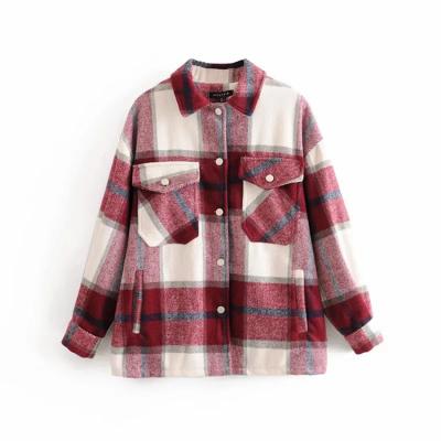 China Anti-pilling Factory wholesale blouses ladies plaid cardigan women's blouses fashion shirts for women blouses for sale