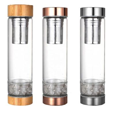 China Crystal Water Bottle Stocked Diamond Water Bottle Crystal Bamboo Gemstone Water Bottle With Crystals Inside for sale