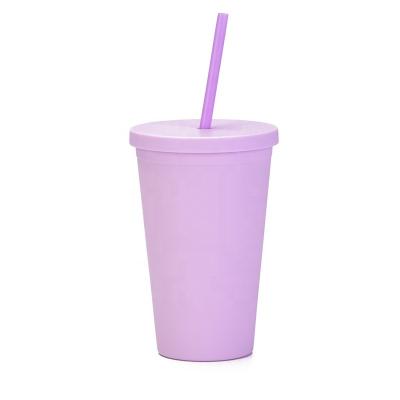 China Reusable Plastic Stored Double Wall Ice Coffee Cup Plastic With Lid Cold Coffee Cup Plastic for sale