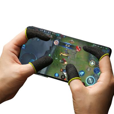 China Touch Buttons Anti-sweat Gaming Mobile Touch Screen Carbon Fiber Sensitive Finger Sleeve Tips Cradles Sleeves for sale