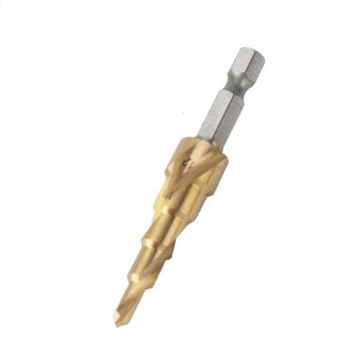 China Kapusi Wood Shank 3-12mm HSS Shank Wood Drilling Step Drill Bits HSS Titanium Metal Drillin for sale