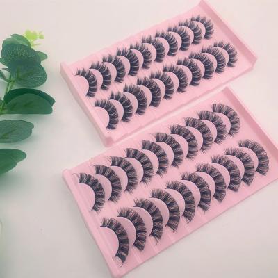 China Wholesale Natural Mink Russian Lashes 3d Faux Deep Natural Mink Russian Lashes 3d Curl Faslse Long Curly Lashes Tape Winged Eyelash D Curl Faslse Lashes for sale