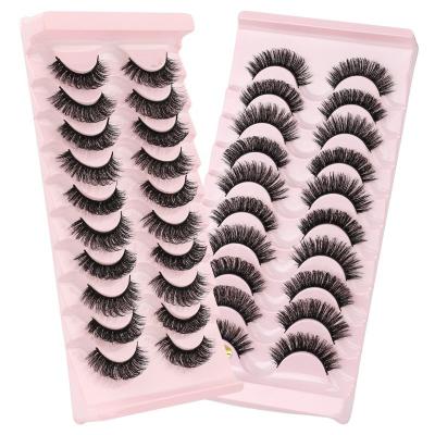 China Natural Russian Long Strip Lashes Full Winged Mink Lashes Cruelty Free Lash Style Strip Eyelash Faux Curl Vendor for sale