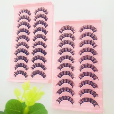 China Dual Density Volume Strip Natural Russian Mink Long 25 Mm Lashes Faux Mink Eyelashes for sale