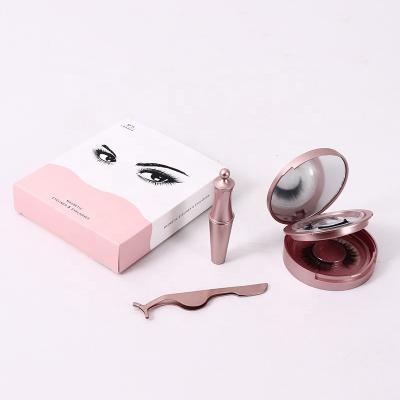 China Long Natural Magnetic Eyelashes Lashes Magnetic False Eyelashes Silk Mink Lashes 3D Customized Box Silk Lashes Wholesale for sale