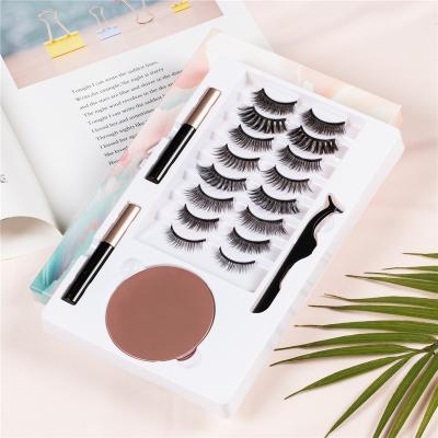 China Natural Long Magnetic Lashes Wholesale Customized Eyelash Magnet False Lashes Set Magnetic Eyelashes for sale