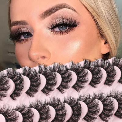 China Natural Russian Long Strip Lashes Box 25mm Eyelashes 25mm Dual Density Custom Loop With Free Lashes Box for sale