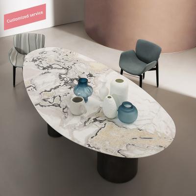 China Fashion Customized LAGOS Design Marble Dining Table Set Living Room Modern Luxury Round Metal Legs Coffee Tables for sale