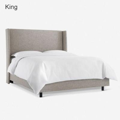 China New Gray King Size Bed Luxury Lightweight Villa Bed Top Headboard Color Furniture Custom Manufacturer for sale