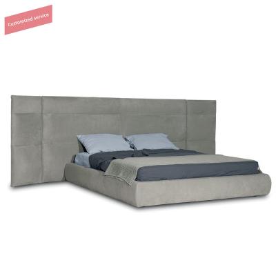 China Factory Modern Leather Bed (Other) Adjustable 1.8m Tall Upholstered Frame Double Queen Wireframe Bed Full Platform Beds With Headboard for sale