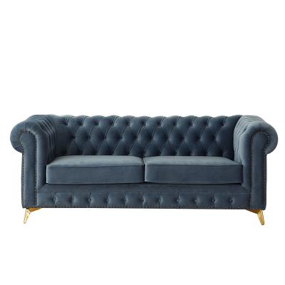 China Hot Sale Modern Living Room Tufted Sofa Set Design Furniture Velvet Sofa Home Furniture Hotel Villa Apartment Leisure Equipment for sale