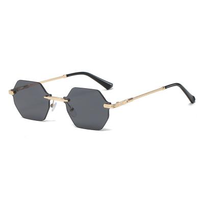 China New Schmonti 2022 Sunglasses Fashion Sunglasses Vintage Frameless Sunglasses Transparent Unisex Frame Logo Style for sale