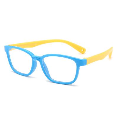 China For Kids Silicone Reading Glasses Blue Light Blocking Blue Proof Eyeglasses Girls Boys Kids Flat Glass TR90 Kids Glasses for sale