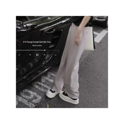 China Breathable and good fit casual commuter with hang and wrinkle resistant side pocket decoration wide leg pants for summer for sale