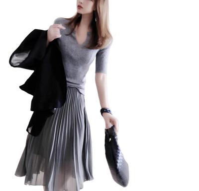 China Customer supplied fabric breathable, high temperature ironing, anti wrinkle, pleated half skirt, for commuting and leisure women for sale