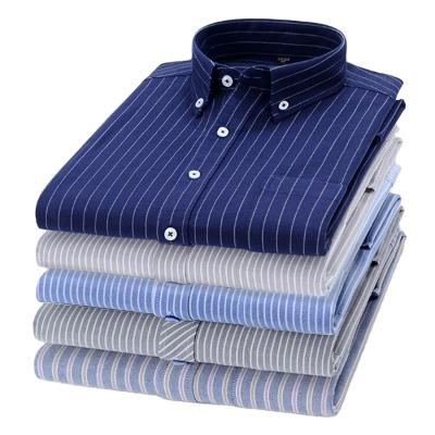 China Anti-pilling OEM ODM African Shirts For Men Formal Long Sleeve Man Striped Shirt for sale