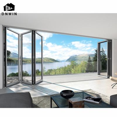 China Outdoor Garden Aluminum Narrow Frame Bifolding Doors Waterproof Modern Style High Quality New Type for sale