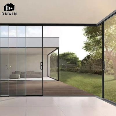 China Sound Insulation Modern Design Custom Patio Aluminum Frameless Glass Sliding Door for sale