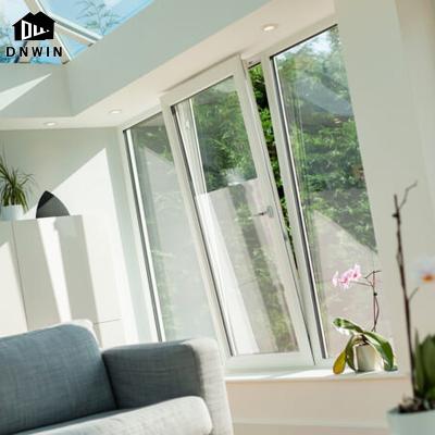 China American villa living room swing style tempered glass aluminum tilt and turn soundproof windows for sale