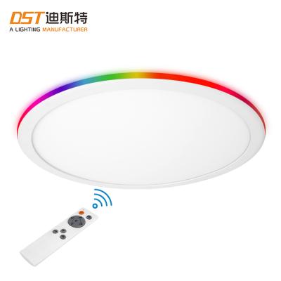 China Modern Ultra Thin RGB Color Change Temperature Adjustable Surface Mounted Dimming LED Panel Light for sale