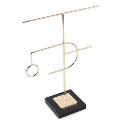 China Fashionable Exquisite High Quality Lightweight Luxury Style Gold Jewelry Stand For Jewelry Display for sale