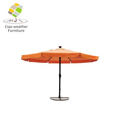 China Modern Promotional Orange Seaside Custom Outdoor Beach Sun Round Diameter 3.8M Umbrella for sale