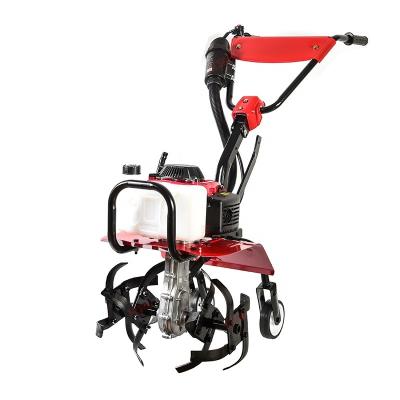 China Building Material Shops Low Fuel 4 Cycle 143CC Hand Push Rotary Garden Agri Farm Front Tine Tiller Cultivator for sale