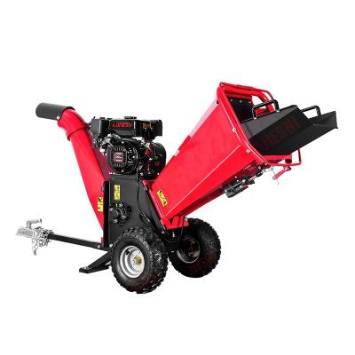 China Pull/ Electric TUV CE 4 Stroke 212CC Gasoline Fuel Operated Mobile Wood Chipper Trailer for sale