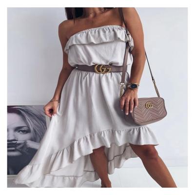 China New Dovetail Style Breathable Border Elegant Elastic Waist Women's Casual Dresses for sale