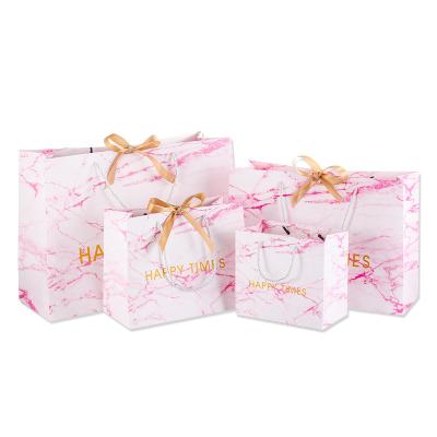 China Recycled Materials Marble Paper Bag Customized Paper Bag Wedding Candy Clothing Store Packaging Business Gift Bag for sale