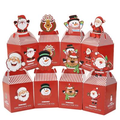 China Recyclable Delicate Popular Apple Box With Santa Claus Pattern Christmas Gift Candy Packing Box for sale