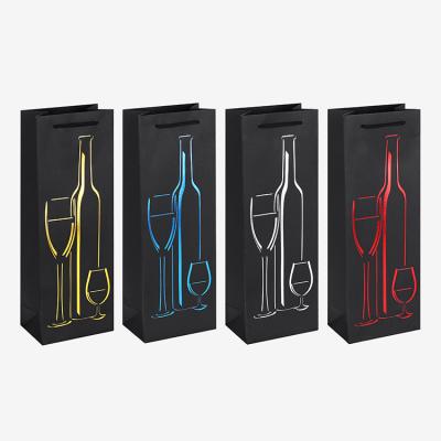 China China Recyclable Thickened Fashionable Tote Bag Wine Box Packaging Gift Paper Bags for sale