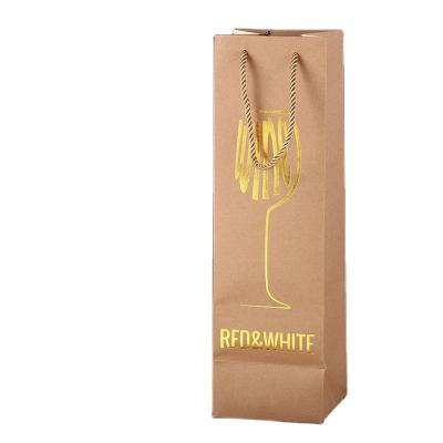 China Wholesale Custom Recycled Materials Wine Bag Kraft Paper Tanning Cheap Folding Multi Functional Bag Bag wihe Handle for sale