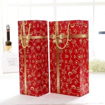 China Recyclable Wholesale Wine Packaging Printing Custom Logo Bowknot Tobacco And Wine White Board Paper For Party for sale