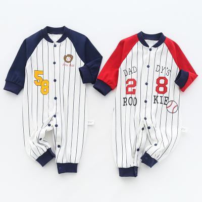 China Baby Rompers Summer Homewear Overalls Baseball Tank Top Baby Rompers Cotton Long Sleeve Baby Rompers for sale